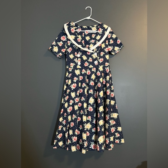 Hell Bunny Vixen 50’s Emma Vintage Style Polka Dot Dress Size XL - Picture 5 of 7